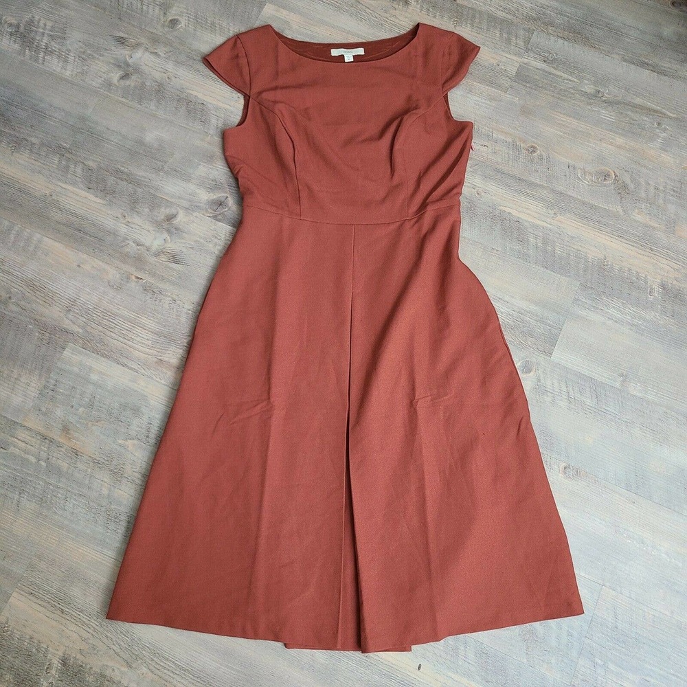 Lark & Ro Terracotta Cap Sleeve Fit & Flare Midi Dress Size M